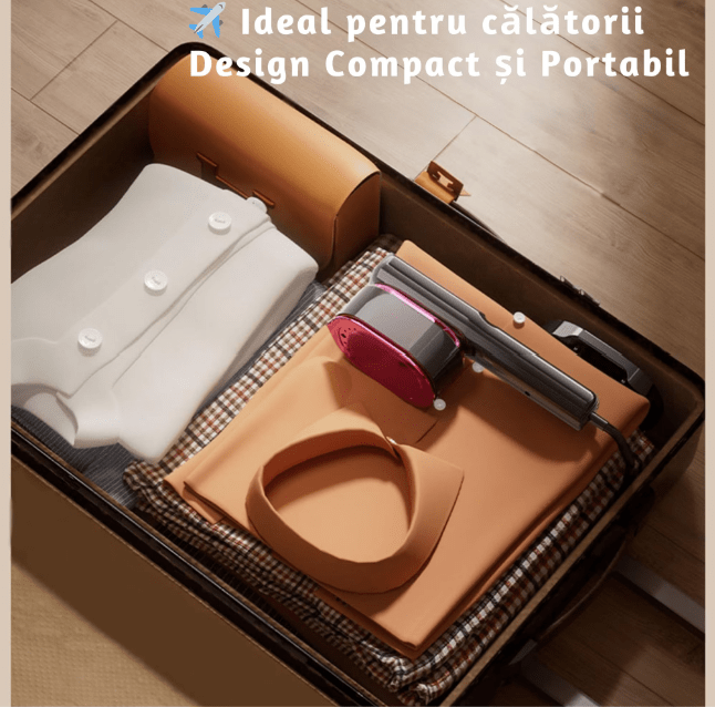 JOLIE | Steamer Portabil Profesional – Aparat de Calcat cu Abur 2 in 1, Afisaj Digital, Putere 1200W - My Jolie